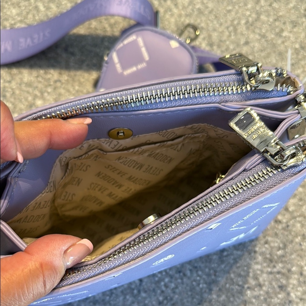 Steve Madden Lavender Crossbody Bag with Pouch - Picture 6 of 10